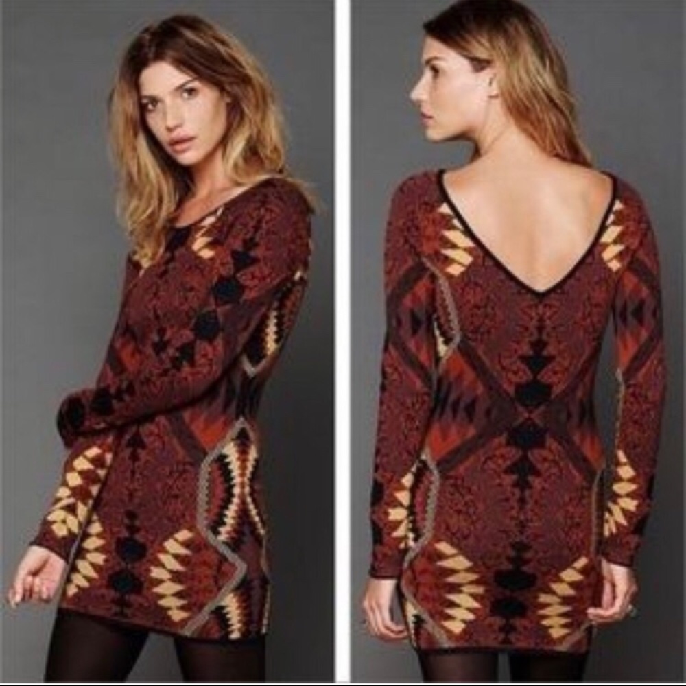 EUC Free People Huntress of Man Bodycon Sweater Dress